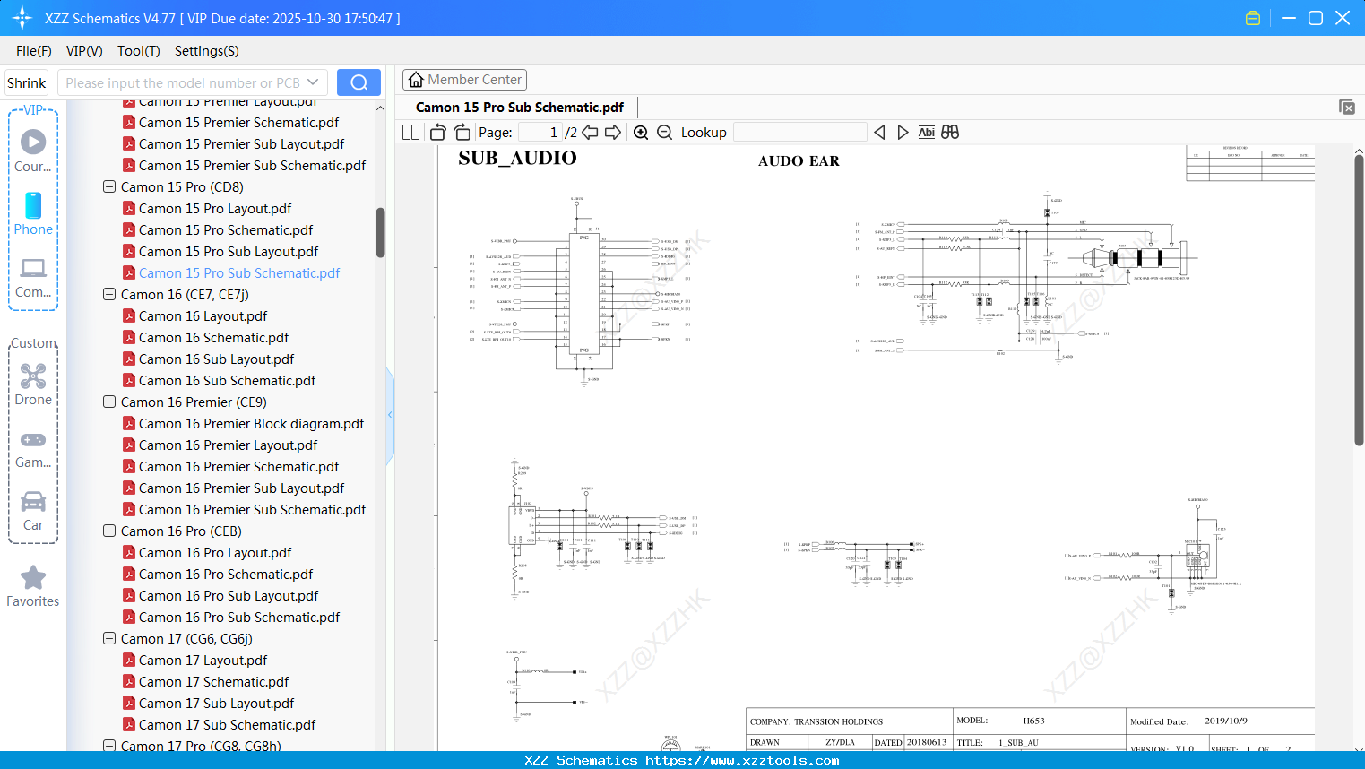 Tecno Camon 15 Pro Sub Schematic